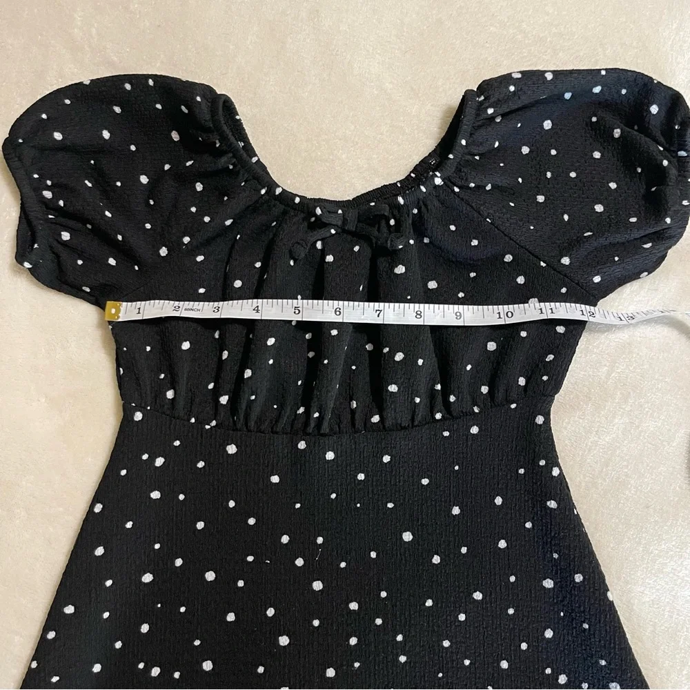Wonder Nation Black and‎ White Polka Dot Dress girls size 6-6x
